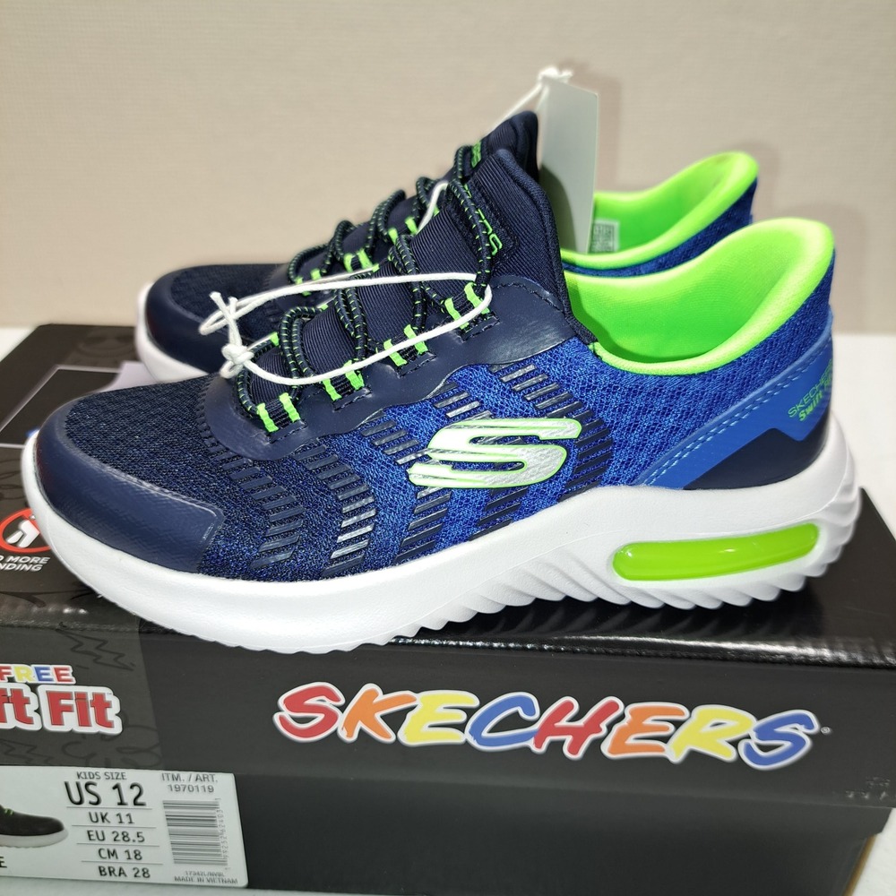Skechers Kids Sneakers Size 12 Blue Hands Free Swift Fit 2046-534